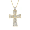 Ross-simons Diamond Cross Pendant Necklace In 14kt Yellow Gold In Multi