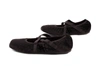 Ruth Secret Ballet Flat Shoes In Black Velvet In Black