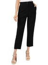 Vince Camuto Womens Woven High Waist Paperbag Pants In Rich Black