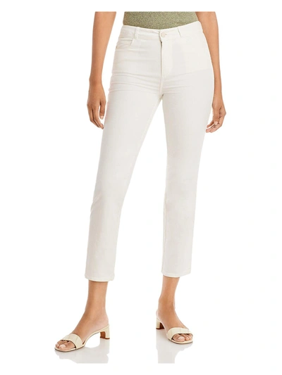 Paige Cindy Womens Corduroy High Rise Cropped Pants In White