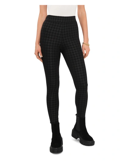 Vince Camuto Womens Houndstooth Pull On Leggings In Black