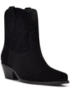 NINE WEST WOMENS LEATHER EMBROIDERED COWBOY, WESTERN BOOTS