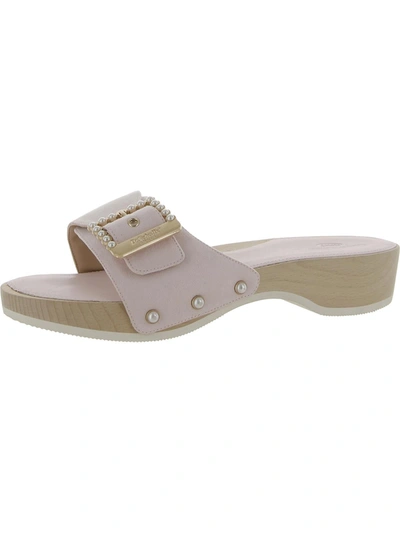 Dr. Scholl's Shoes Original Mod Womens Buckle Slip-on Slide Sandals In Pink