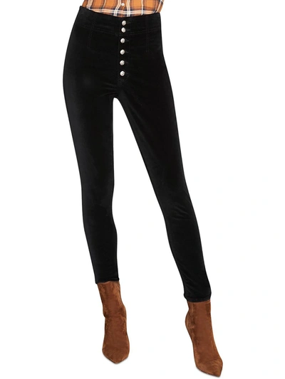 Veronica Beard Debbie Womens Velvet High Rise Skinny Jeans In Black