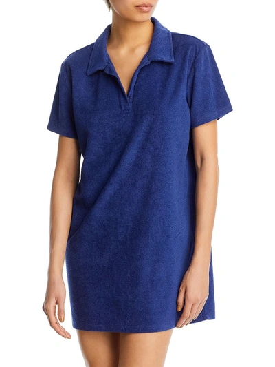 Wayf Womens Polo Mini Shirtdress In Blue