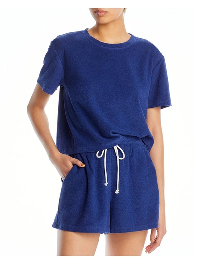 Wayf Womens Terry Cloth Short High-waist Shorts In Blue