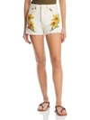 BLANKNYC WOMENS EMBROIDERED HIGH RISE DENIM SHORTS
