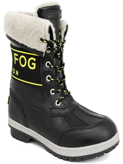 LONDON FOG MELY WOMENS FAUX LEATHER LOGO WINTER & SNOW BOOTS