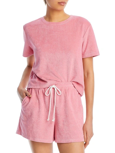 Wayf Womens Terry Cloth Short High-waist Shorts In Pink
