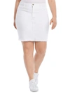 Jen7 By 7 For All Mankind Frayed Denim Pencil Skirt In White