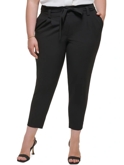 Calvin Klein Plus Womens High Rise Business Dress Pants In Black