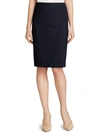 Theory Concealed-fastening Midi Skirt In Blue
