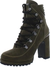 Dkny Lenni Womens Faux Leather Lug Sole Booties In Green
