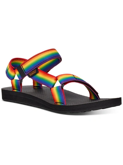 Teva Womens Cushioned Footbed Adjustable Slingback Sandals In Celebration Multi