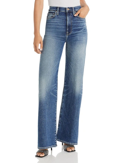 7 For All Mankind Womens Ultra High Rise Stretch Wide Leg Jeans In Blue