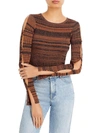 WAYF TOLD YOU SO WOMENS RIBBED KNIT STRIPED BODYSUIT