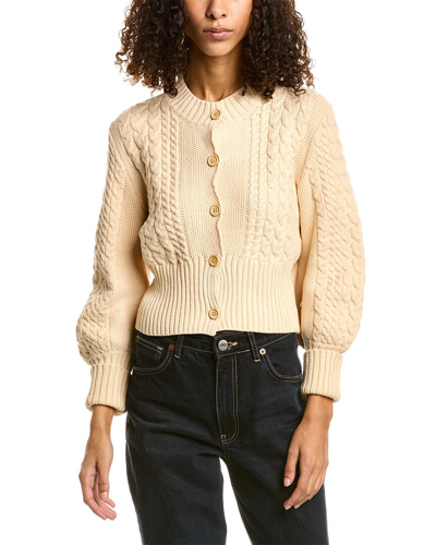 70/21 Cable Knit Cardigan In Beige