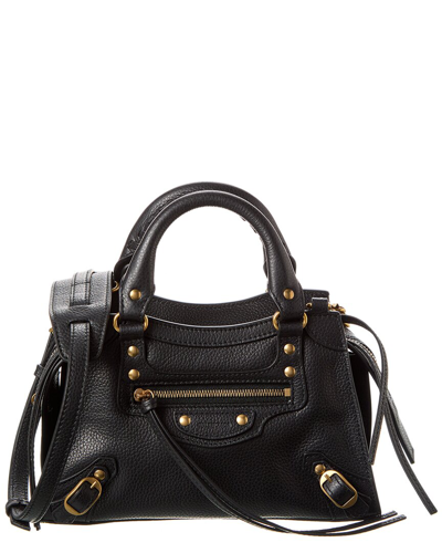 Balenciaga Neo Classic Mini Leather Shoulder Bag In Black