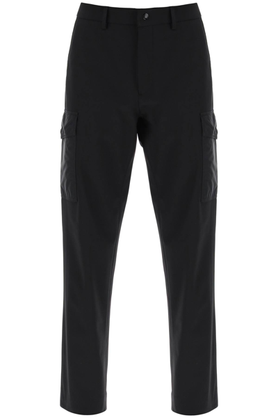 Moncler Cargo Pants In Technical Jersey In Black