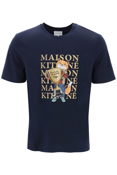 Maison Kitsuné Fox Champion Regular Tee-shirt In Blue