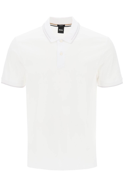 Hugo Boss Phillipson Slim Fit Polo Shirt In White