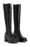 Allsaints Natalia Knee High Leather Boots In Black