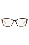 Prada 57mm Rectangular Optical Glasses In Caramel