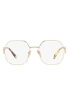 Prada 56mm Square Optical Glasses In Light Gold