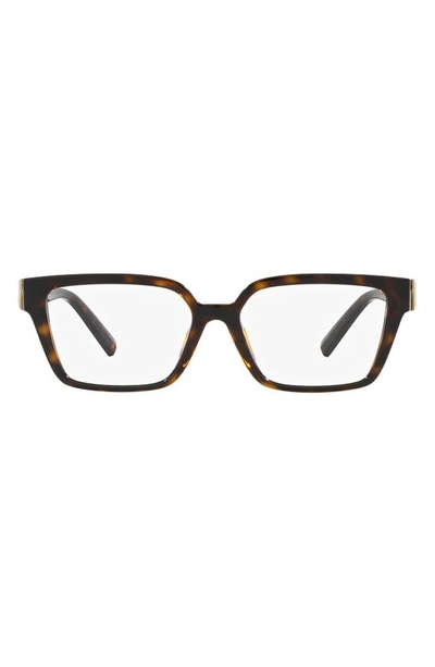 Tiffany & Co 53mm Rectangular Reading Glasses In Havana