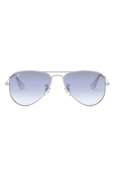 Ray Ban Kids' Junior 52mm Aviator Sunglasses In Silver
