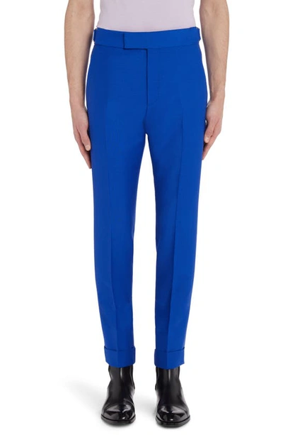 Tom Ford Atticus Original British Mohair Blend Trousers In Royal Blue