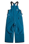 QUIKSILVER KIDS' BOOGIE WATERPROOF INSULATED RECYCLED POLYESTER SNOW BIB