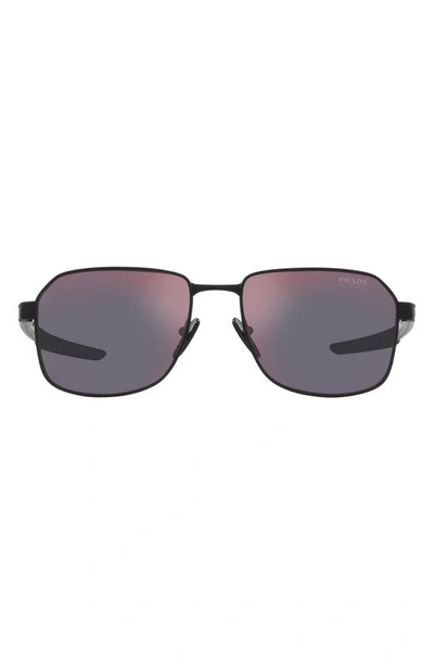 Prada 57mm Rectangular Sunglasses In Dark Grey