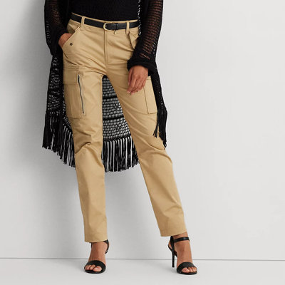Ralph Lauren Cotton Sateen Cargo Pant In Birch Tan