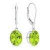 Max + Stone Sterling Silver Oval Gemstone Dangle Earrings In Green