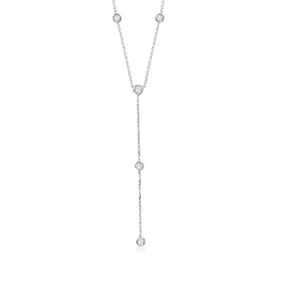 Ross-simons Diamond Station Y-necklace In Sterling Silver In Multi