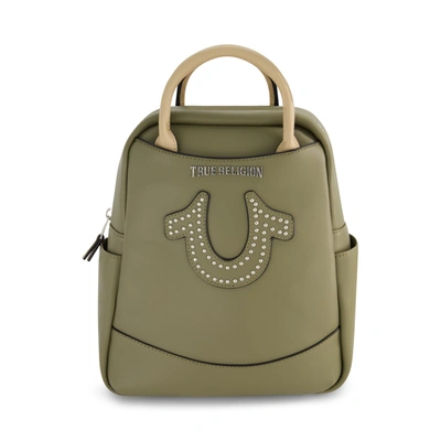 True Religion Studded Horseshoe Mini Backpack In Green