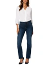 Nydj Marilyn Womens Denim Lift Tuck Straight Leg Pants In Blue