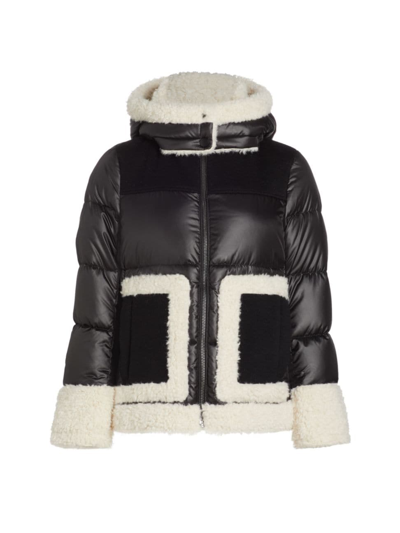 Mercer Collective Women's Dana Faux Shearling & Down Puffer In Black Ivory