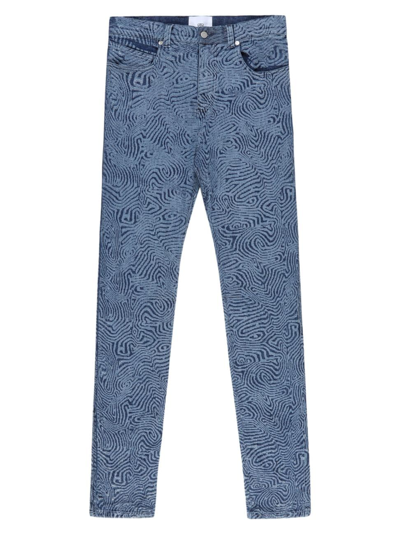 Rta Men's Stretch Slim-fit Jeans In Medium Blue Maze