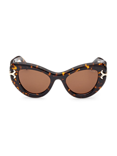 Emilio Pucci Women's Dark Havana & Brown Cat-eye Sunglasses