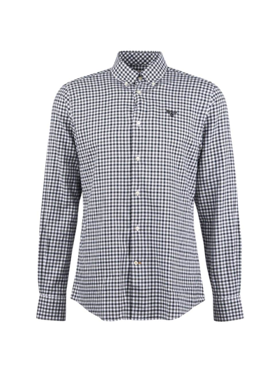 Barbour Men's Finkle Tailored-fit Gingham Check Button-down Twill Shirt In Grey Marl