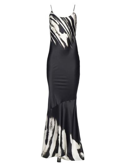 Retroféte Cami Zebra-print Dress In Zebra Ink Ombre