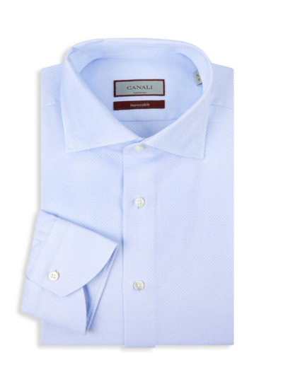 Canali Men's Textured Modern-fit Dress Shirt In Light Blue