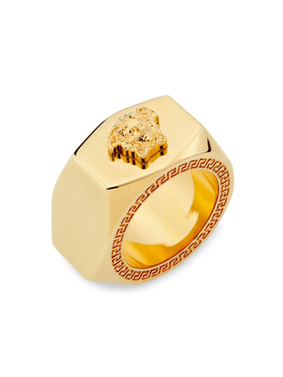 Versace Women's Nuts & Bolts Goldtone Ring