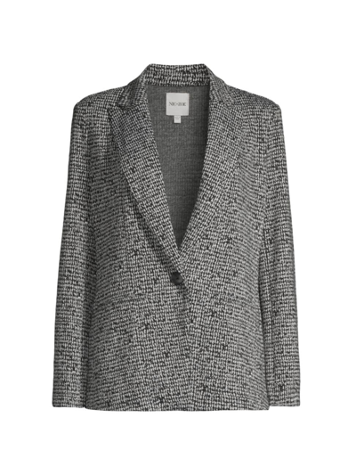 Nic + Zoe Women's Etched Tweed Knit Blazer In Grey