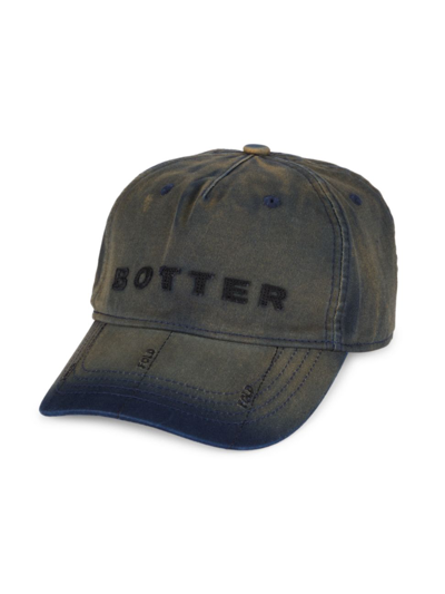 Botter Logo-patch Distressed Baseball Cap In Blue