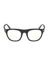Tom Ford Men's 51mm Square Blue-block Optical Glasses In Shiny Black Blue