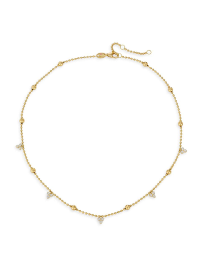 Roberto Coin Women's Love By The Yard 18k Yellow Gold & 0.49 Tcw Diamond Beaded Station Necklace