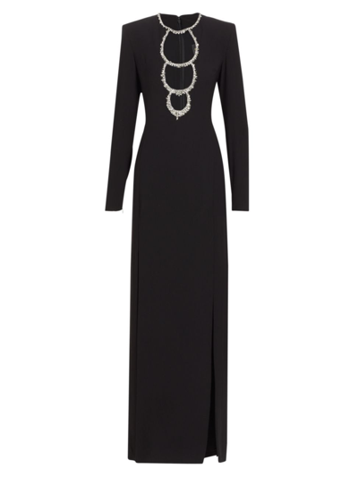 Zuhair Murad Women's Embellished Cady Cut-out Gown In Black Silver